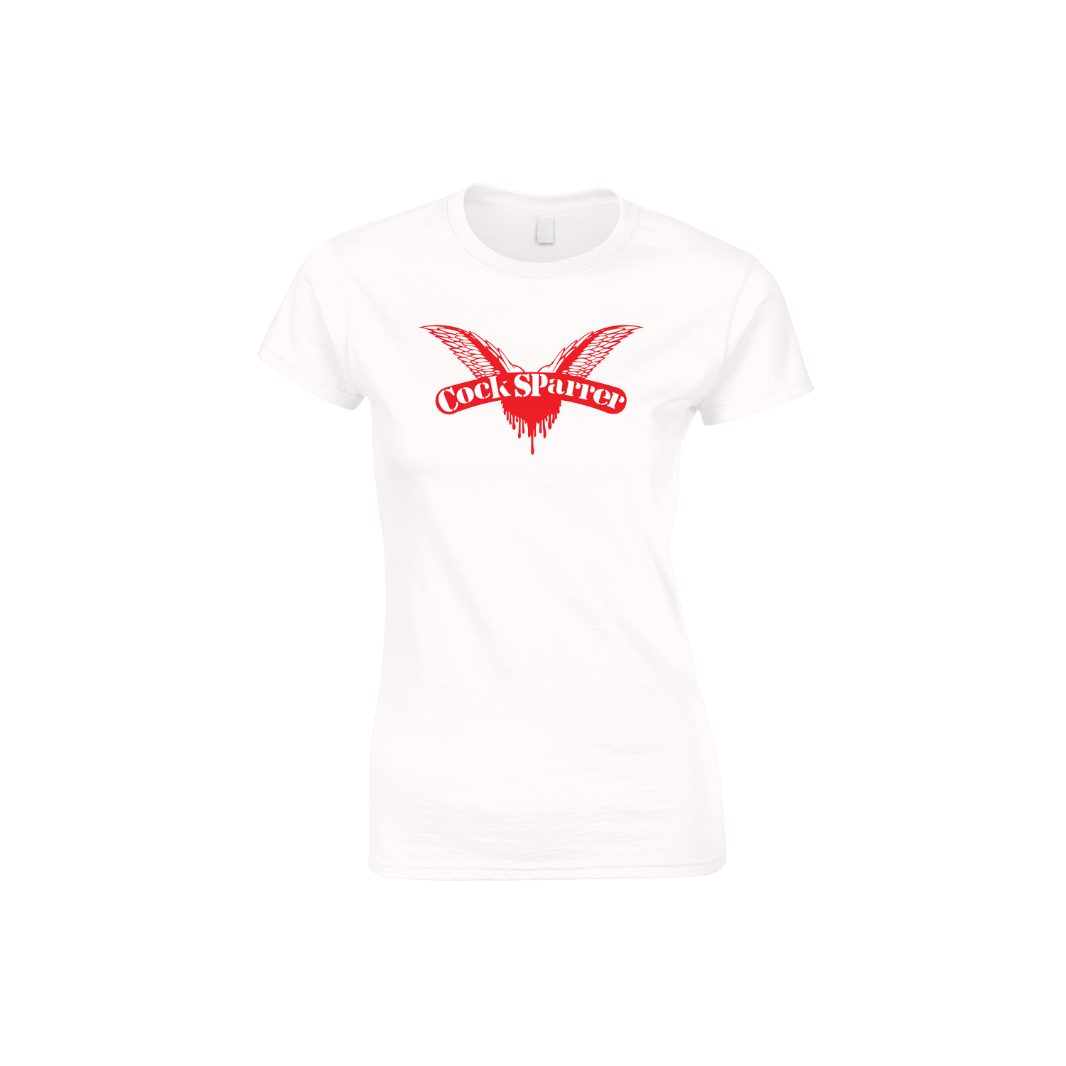 Logo (red on white) womens t-shirt